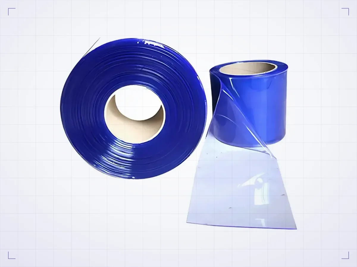 Rolo de PVC flexível azul para cortina